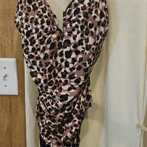 Time and Tru Leopard Print One Piece Swimsuit